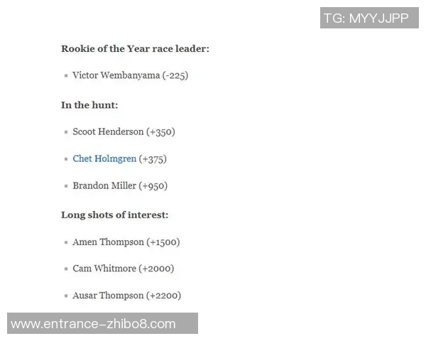 文班亚马场均数据惊艳全联盟新秀奖争夺战已成定局